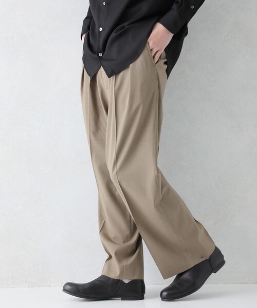 STUDIOUS(ステュディオス)の「SOLOTEX ワイドパンツ(パンツ・メンズ・BLACK/BEIGE・1/2/3)」の3枚目の写真