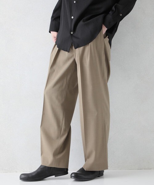 STUDIOUS(ステュディオス)の「SOLOTEX ワイドパンツ(パンツ・メンズ・BLACK/BEIGE・1/2/3)」の2枚目の写真