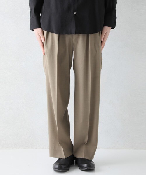 STUDIOUS(ステュディオス)の「SOLOTEX ワイドパンツ(パンツ・メンズ・BLACK/BEIGE・1/2/3)」の4枚目の写真