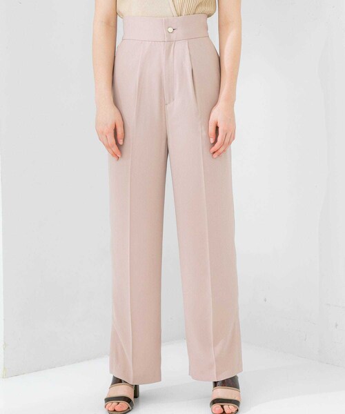 STUDIOUS（ステュディオス）の「ジョーゼットタックストレートパンツ（パンツ・レディース・BLACK/PINK BEIGE/YELLOW/SAX・1/2）」の20枚目の写真