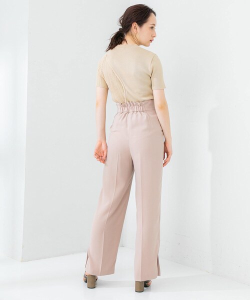 STUDIOUS（ステュディオス）の「ジョーゼットタックストレートパンツ（パンツ・レディース・BLACK/PINK BEIGE/YELLOW/SAX・1/2）」の19枚目の写真