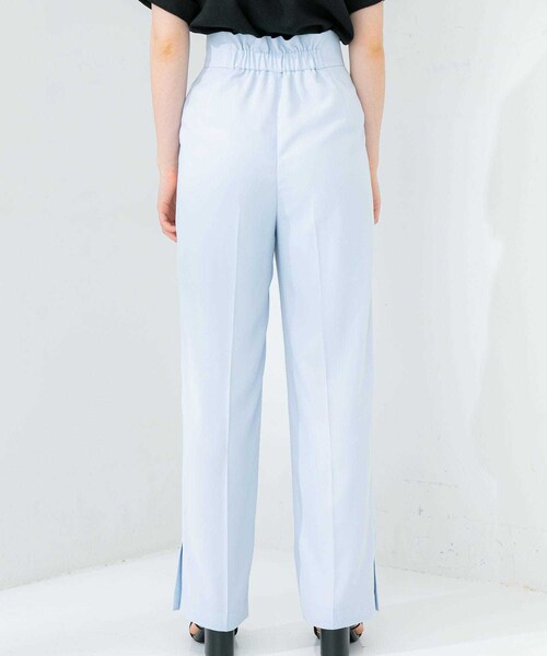 STUDIOUS（ステュディオス）の「ジョーゼットタックストレートパンツ（パンツ・レディース・BLACK/PINK BEIGE/YELLOW/SAX・1/2）」の5枚目の写真