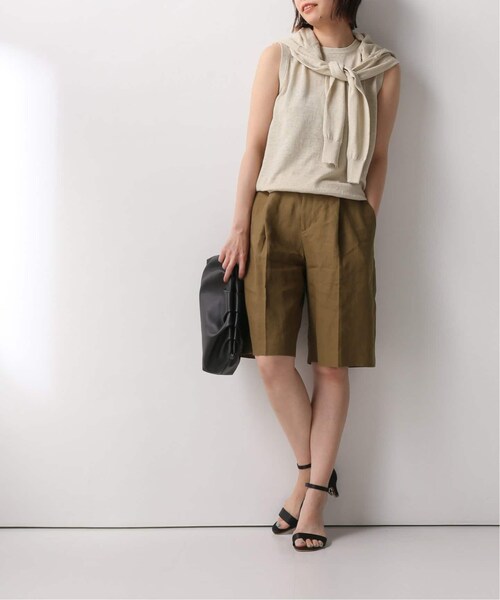 FRAMeWORK（フレームワーク）の「LINEN WEATHER/BASIC SHORT PANTS  