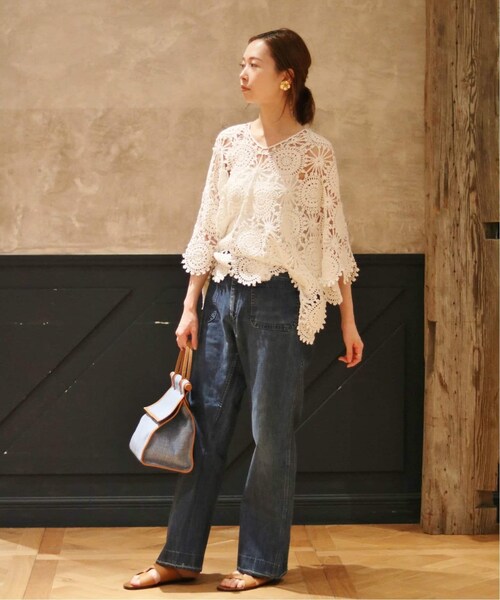 IENA（イエナ）の「IENA LA BOUCLE サークル クロッシェモチーフ