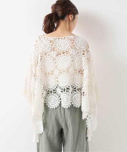 IENA LA BOUCLE クロシェMIXワンピース（フェザーヤーンフレ