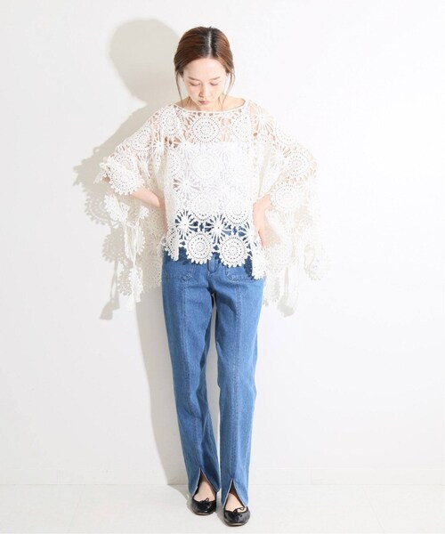 IENA（イエナ）の「IENA LA BOUCLE サークル クロッシェモチーフ