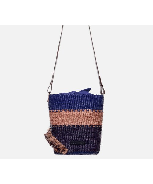 美品★AAKS かごバッグ ショルダーバッグ ラフィアバッグ Handmade（ハンドメイド）の「AAKSラフィアショルダーバッグ