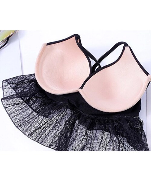 no brand（ノーブランド）の「3点セット  フリルビキニ  スカート タンキニ  セパレート     ビスチェ   フェミニン  水着     体型カバー  リゾート   海   ビーチ   ブラウン  ブルー   ブラック（水着・レディース・その他）」の12枚目の写真