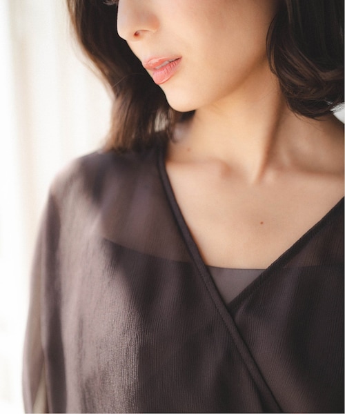 【未使用】NOBLE × CACHEC 楊柳カシュクールティアードワンピース 未使用】NOBLE × CACHEC 楊柳カシュクールティアードワンピース