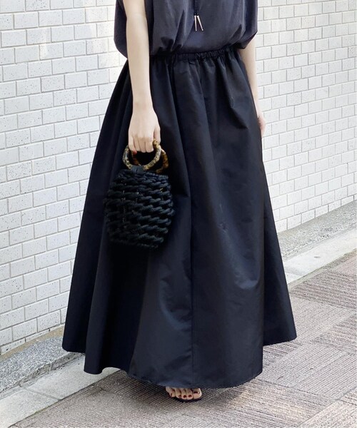 plage(プラージュ)の「Satin ギャザースカート◆(スカート・ブラック/36/在庫なし/38)」の1枚目の写真