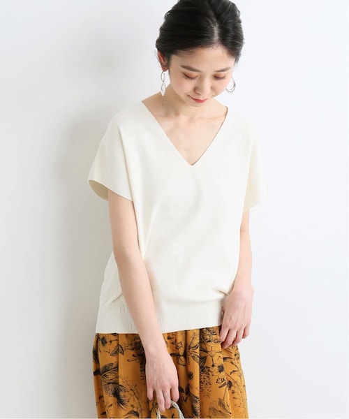 SLOBE IENA（スローブイエナ）の「コットンハイゲージニュアンス5分袖