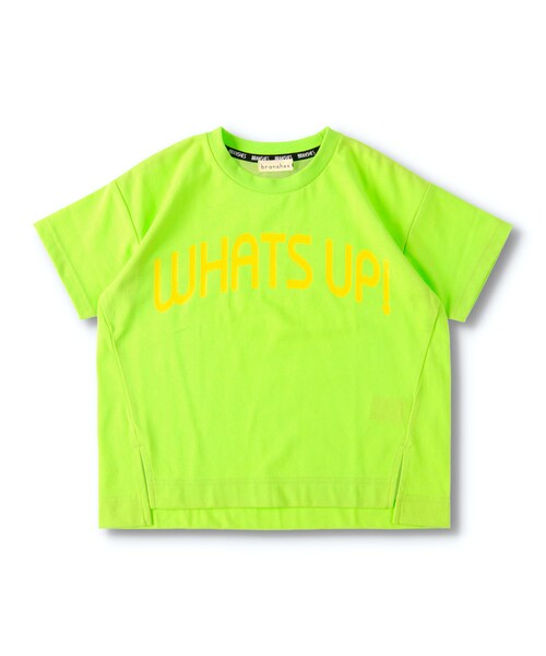 BRANSHES（ブランシェス）の「前スリットロゴ半袖Tシャツ（Tシャツ/カットソー・キッズ・パープル/ライム・90cm～150cm）」の2枚目の写真