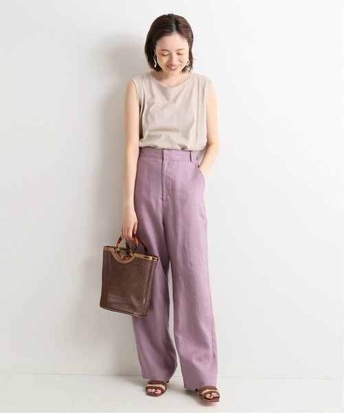 SLOBE IENA（スローブイエナ）の「ウォッシャブルフレンチリネンハイウエストパンツ◆（パンツ・ナチュラル/36/38/40/在庫なし/残り1点）」の7枚目の写真