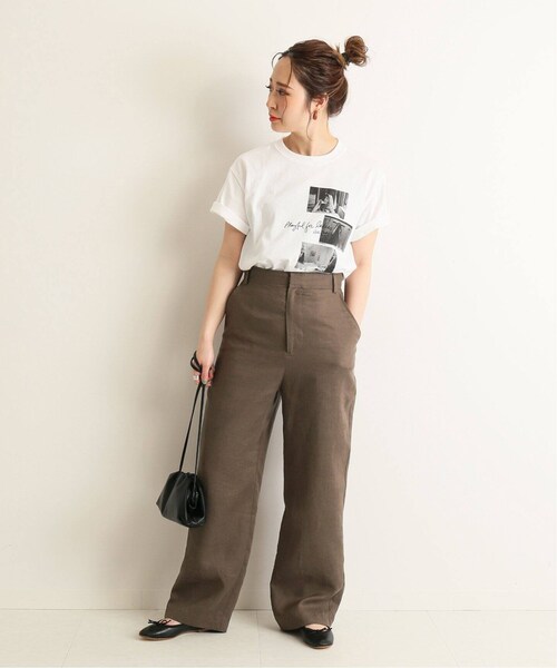 SLOBE IENA（スローブイエナ）の「ウォッシャブルフレンチリネンハイウエストパンツ◆（パンツ・ナチュラル/36/38/40/在庫なし/残り1点）」の5枚目の写真