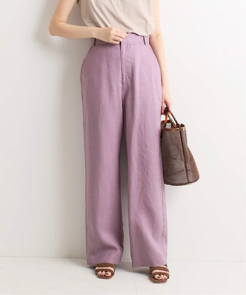 SLOBE IENA（スローブイエナ）の「ウォッシャブルフレンチリネンハイウエストパンツ◆（パンツ・ナチュラル/36/38/40/在庫なし/残り1点）」の3枚目の写真