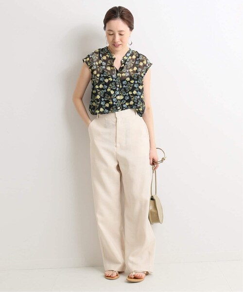 SLOBE IENA（スローブイエナ）の「ウォッシャブルフレンチリネンハイウエストパンツ◆（パンツ・ナチュラル/36/38/40/在庫なし/残り1点）」の4枚目の写真