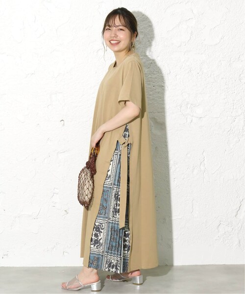 B.C STOCK（ベーセーストック）の「シルケットテンジクサイドプリーツワンピース◆（ワンピース/ドレス・ブラック/フリー/在庫なし）」の2枚目の写真