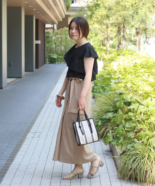 B.C STOCK(ベーセーストック)の「パイピングストライプトートBAG◆(バッグ・ブラック/フリー/(001)/在庫なし)」の5枚目の写真