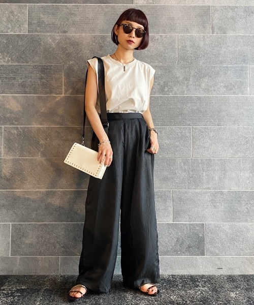 PAGEBOY（ページボーイ）の「クラッシュサテンパンツ（パンツ・レディース・ブラック/グレージュ/ライム・F）」の6枚目の写真