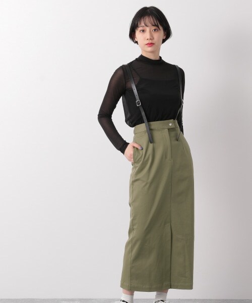PAGEBOY（ページボーイ）の「サスツキマキシナロースカート（スカート・レディース・ブラック/グレージュ/カーキ・S/M）」の3枚目の写真
