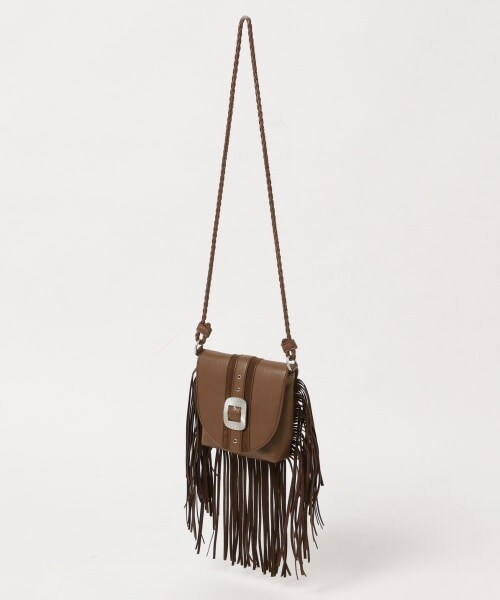 PAGEBOY（ページボーイ）の「フリンジショルダーバッグ（バッグ・レディース・ブラック/ダークブラウン・FREE）」の11枚目の写真
