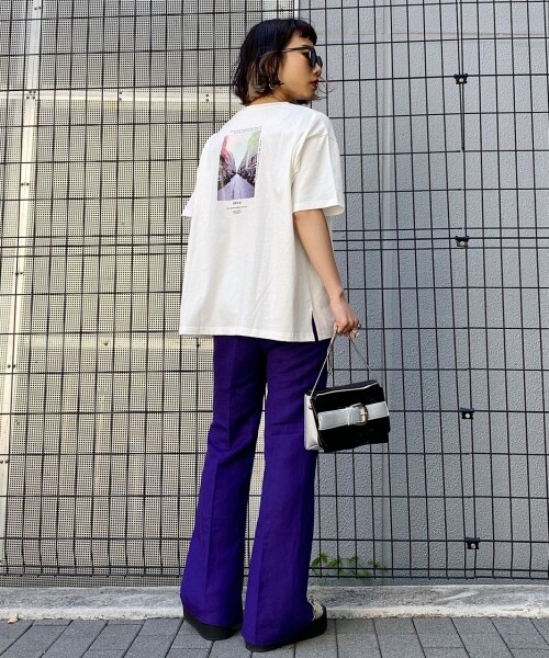 PAGEBOY（ページボーイ）の「アサレーヨンフレアスリットパンツ（パンツ・レディース・ブラック/グレージュ/パープル・S/M）」の10枚目の写真