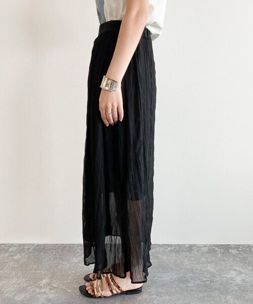 PAGEBOY（ページボーイ）の「シアークリンクルプリーツスカート【新色追加】（スカート・レディース・ブラック/グレージュ/グリーン/ダークブラウン・F）」の13枚目の写真