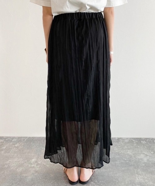 PAGEBOY（ページボーイ）の「シアークリンクルプリーツスカート【新色追加】（スカート・レディース・ブラック/グレージュ/グリーン/ダークブラウン・F）」の14枚目の写真