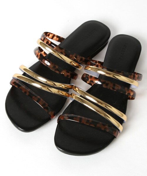 PAGEBOY（ページボーイ）の「クリアフラットサンダル【追加予約】（シューズ・レディース・クリア×シルバー/ベッコウ×ゴールド・M(23.5cm)/L(24.5cm)）」の5枚目の写真