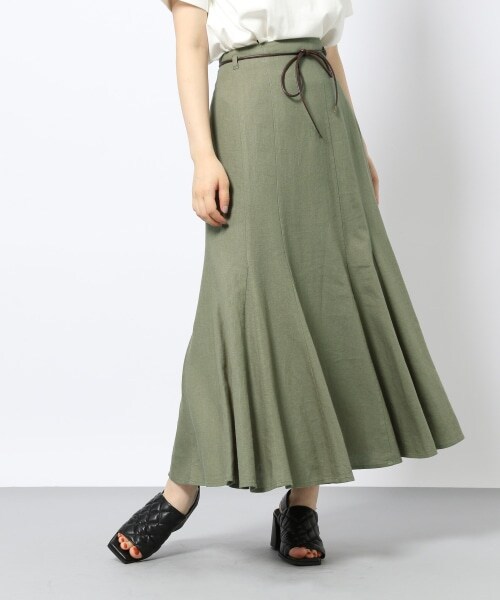 PAGEBOY（ページボーイ）の「リネンレーヨンマーメイドスカート【新色追加】（スカート・レディース・ブラック/グレージュ/パープル/ピスタチオ・F）」の3枚目の写真