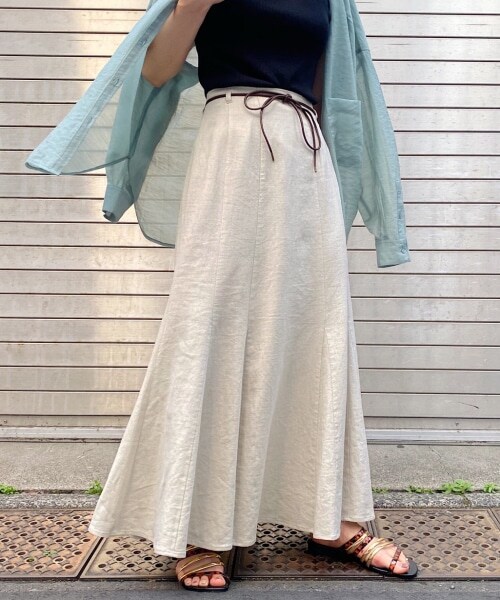 PAGEBOY（ページボーイ）の「リネンレーヨンマーメイドスカート【新色追加】（スカート・レディース・ブラック/グレージュ/パープル/ピスタチオ・F）」の2枚目の写真