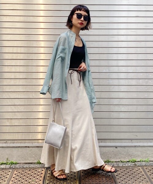 PAGEBOY（ページボーイ）の「リネンレーヨンマーメイドスカート【新色追加】（スカート・レディース・ブラック/グレージュ/パープル/ピスタチオ・F）」の8枚目の写真