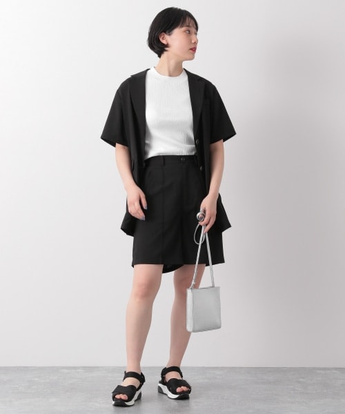 PAGEBOY（ページボーイ）の「【期間限定プライス】SETUPショートトラウザー（パンツ・レディース・ブラック/ベージュ/グリーン・F）」の4枚目の写真