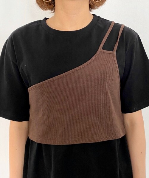 PAGEBOY（ページボーイ）の「ワンショルレイヤードカットソー（トップス・レディース・オフホワイト/ブラック/グレージュ・F）」の12枚目の写真
