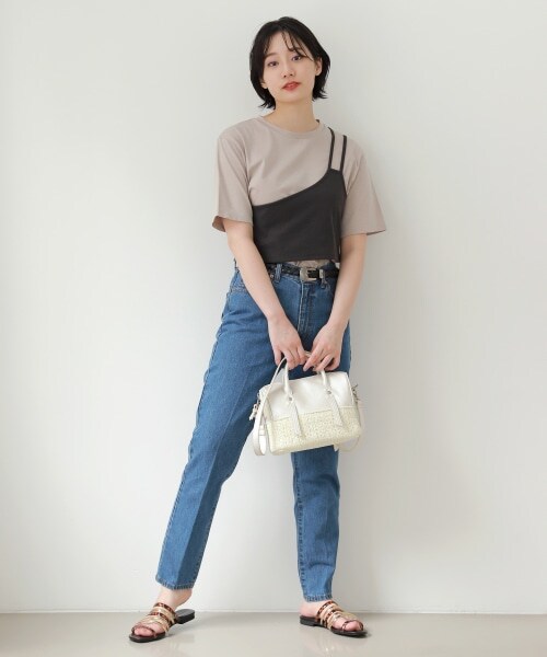 PAGEBOY（ページボーイ）の「ワンショルレイヤードカットソー（トップス・レディース・オフホワイト/ブラック/グレージュ・F）」の8枚目の写真