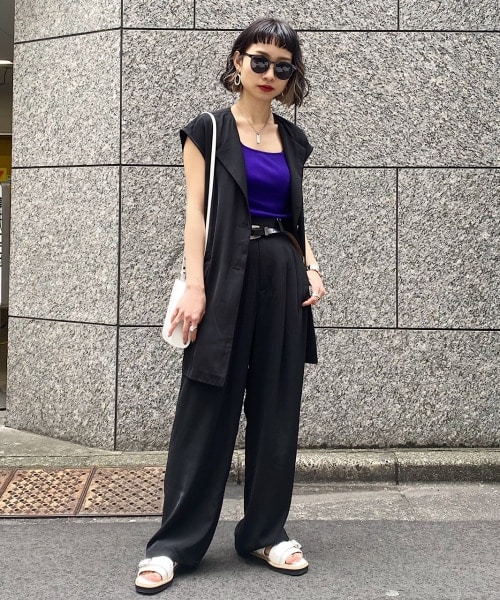 PAGEBOY（ページボーイ）の「セットアップモードジレ（トップス・レディース・ブラック/ライトブルー・F）」の5枚目の写真