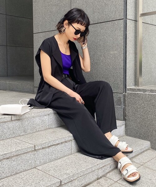 PAGEBOY（ページボーイ）の「セットアップモードジレ（トップス・レディース・ブラック/ライトブルー・F）」の7枚目の写真