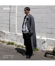 グラフペーパー Stripe Wool Oversized Coat Graphpaper グラフペーパー Wide Stripe Wool Oversized Coat オーバー