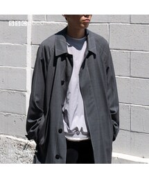Graphpaper（グラフペーパー）の「WIDE STRIPE WOOL OVERSIZED COAT