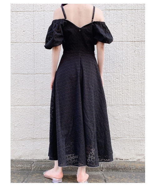 pain　コットンレースロングドレス　ピンクパープル　F　ロングワンピース PAIN（ペイン）の「コットンレースロングドレス（ワンピース