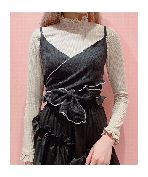 lilLilly（リルリリー）の「リブマルチトップス（トップス・レディース・PINK/BLUE/PURPLE/BLACK/BEIGE・FREE）」の7枚目の写真