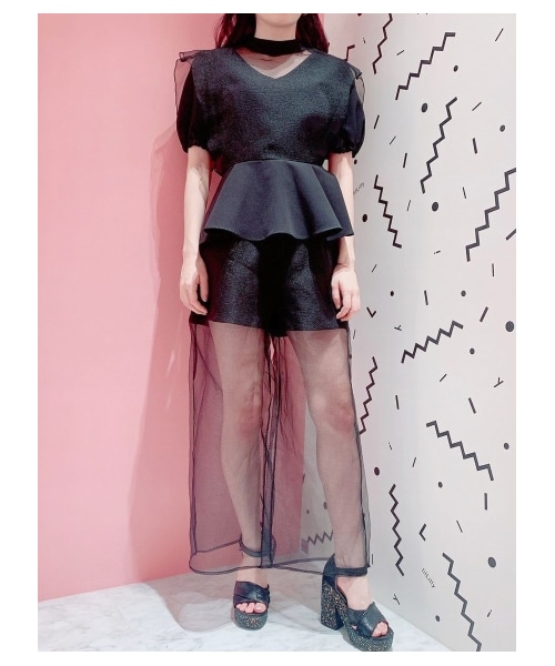 lilLilly（リルリリー）の「オーガンジーワイドパンツ（パンツ・レディース・WHITE/BEIGE/BLACK/PINK・S/M）」の2枚目の写真