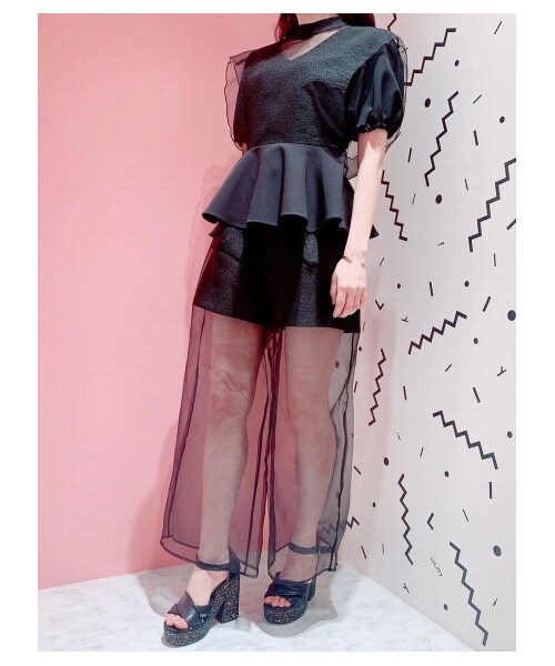 lilLilly（リルリリー）の「オーガンジーワイドパンツ（パンツ・レディース・WHITE/BEIGE/BLACK/PINK・S/M）」の9枚目の写真