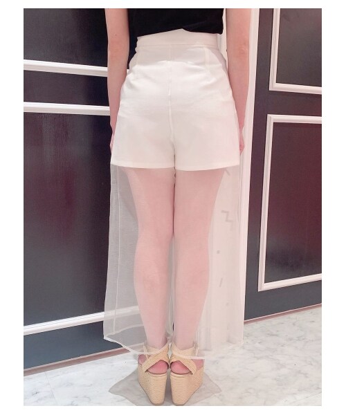 lilLilly（リルリリー）の「オーガンジーワイドパンツ（パンツ・レディース・WHITE/BEIGE/BLACK/PINK・S/M）」の14枚目の写真