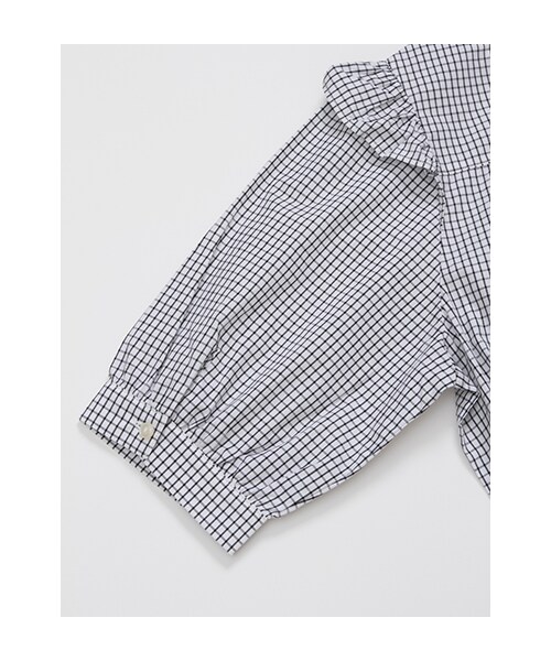 w closet（ダブルクローゼット）の「【A/W】格子柄袖フリルプルオーバー（トップス・レディース・オフホワイト/ブラック・FREE）」の9枚目の写真