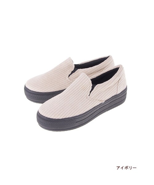 w closet（ダブルクローゼット）の「【A/W】厚底スリッポン（シューズ・レディース・カモフラ/ネイビー/アイボリー・M/L）」の3枚目の写真