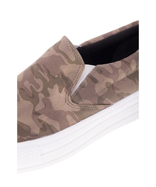 w closet（ダブルクローゼット）の「【A/W】厚底スリッポン（シューズ・レディース・カモフラ/ネイビー/アイボリー・M/L）」の5枚目の写真