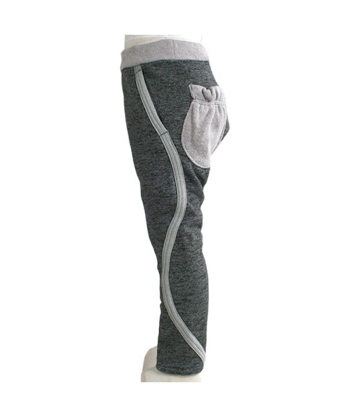 One deux boo(ワンドゥーブー)の「ロングパンツ(インヤン)(パンツ・キッズ・グレー/オレンジ・XS(80~90cm)/S(100~110cm)/M(120~130cm)/L(140~150cm))」の2枚目の写真