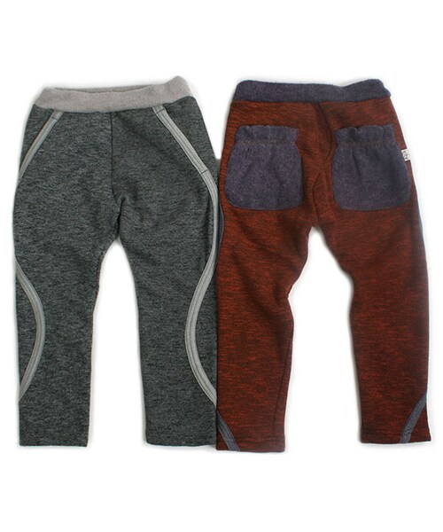 One deux boo(ワンドゥーブー)の「ロングパンツ(インヤン)(パンツ・キッズ・グレー/オレンジ・XS(80~90cm)/S(100~110cm)/M(120~130cm)/L(140~150cm))」の7枚目の写真