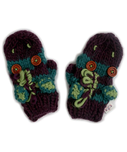 SUPER BOO HOMES（スーパー ブー オム）の「シマウマミトン（ファッション雑貨・キッズ・ブルー/オフホワイト・S/M）」の2枚目の写真